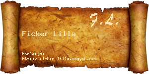 Ficker Lilla névjegykártya